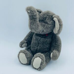 The Boyds Collection Ltd Stuffed Animal Jointed Poseable Plush ELEPHANT Red Bow